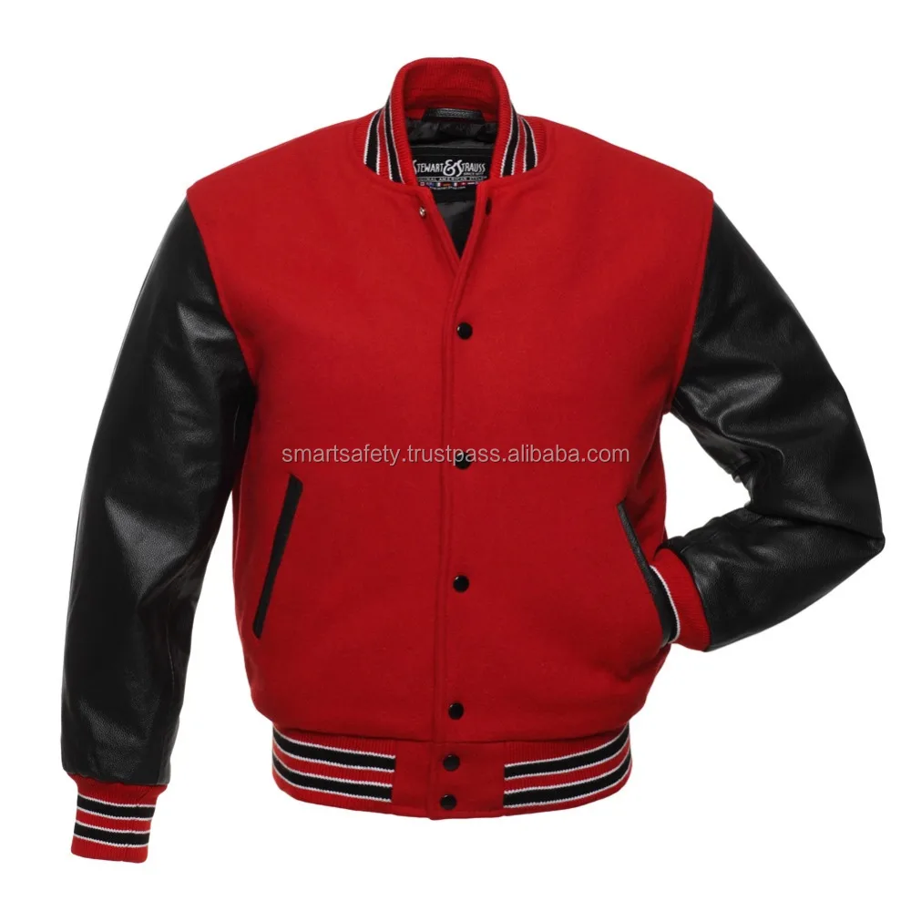In 2018 red and black great varsity jacket in all colors