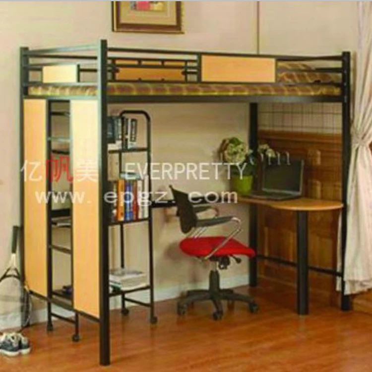 School Dormitory Furniture Double Metal Bunk Bed Bed with Cabinets Dormitory Beds