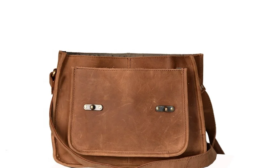 Business Messenger Bag custom logo Leather Briefcase Unsex Leather Bag From India High Quality Leather