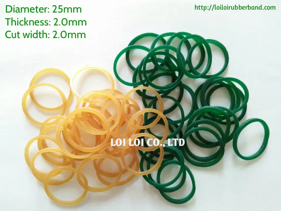 25mm Transparent Green Rubber Band for Vegetables Eco-friendly and elastic / Special size 25*2*2 very strong rubber band