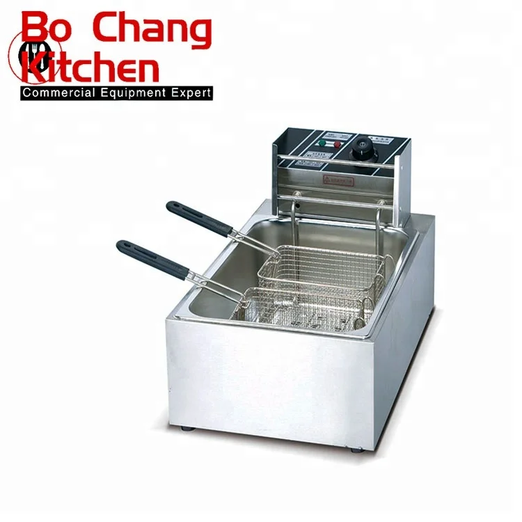 single tank single basket With temperature limited protection device Electric table top mini deep fryer