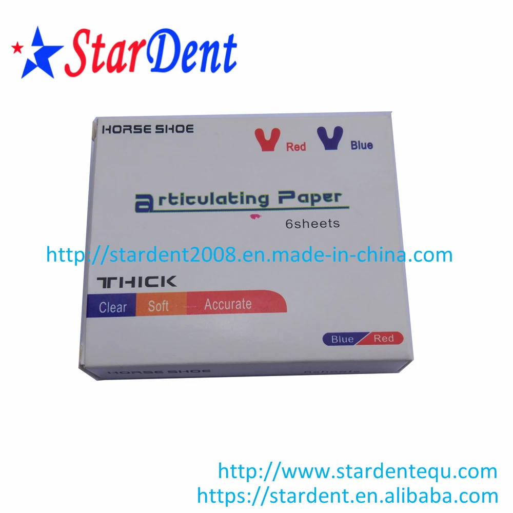 Стоматологическая Сочлененная бумага стоматологический материал гидрофильный утолщенный красный/синий тип лошади