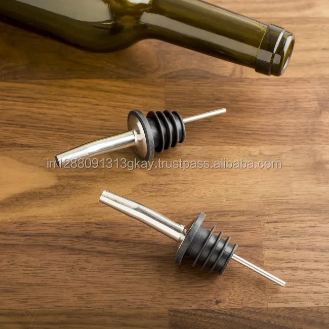 Wholesale stainless steel liquor bottle speed pourer rubber covers fit standard metal wine pourers
