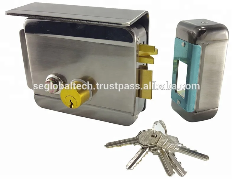 Door Access- Remote Control Electric Rim Lock with Cover Plate