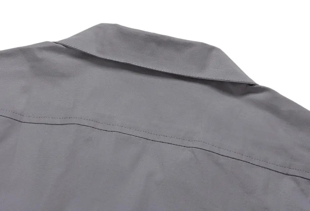 Retro Vintage 70s Gray Button Collar Bowling Shirt With London Landscape Printed Panel