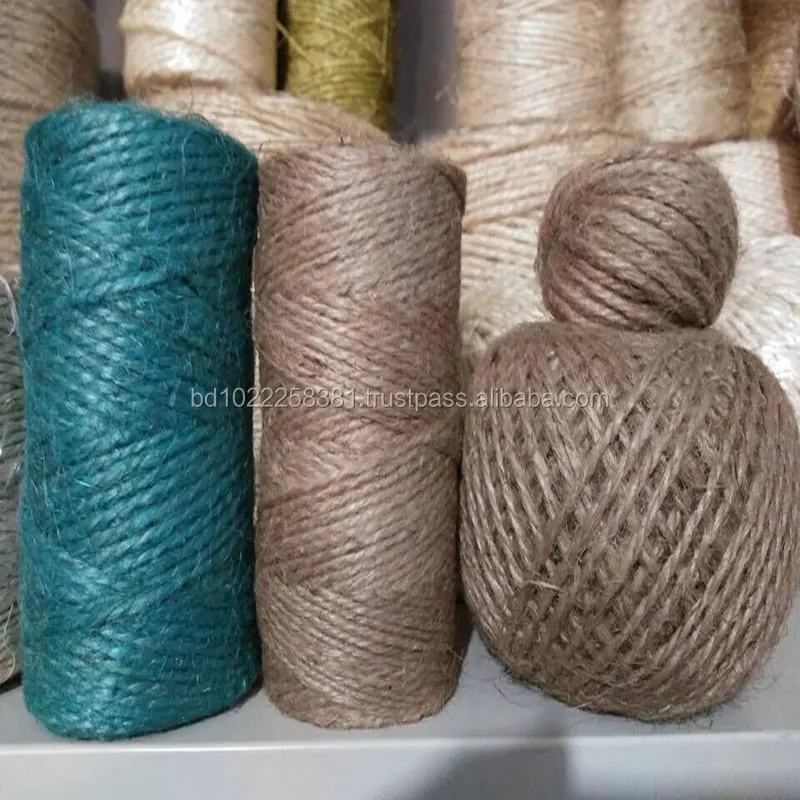 Natural & Color Raw Jute Yarn 3mm Jute Rope