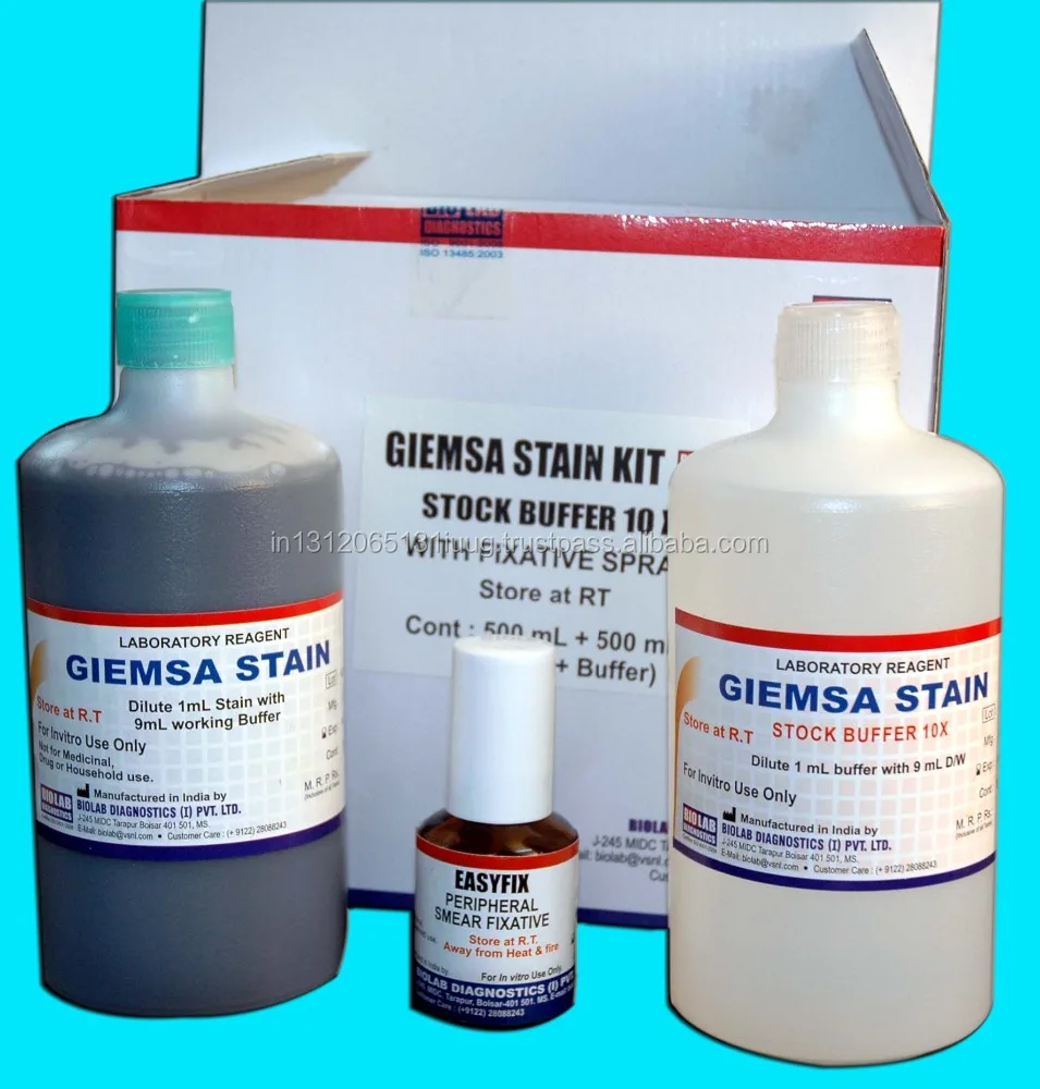 
GIEMSA Stain Kit With Easy Fix Spray Fixative For Malaria 