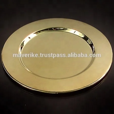 Gold Stainless Steel Plain Charger Plate gold wedding table plate Dishes & Dinnerware Safe For Home Hotel Table Decor