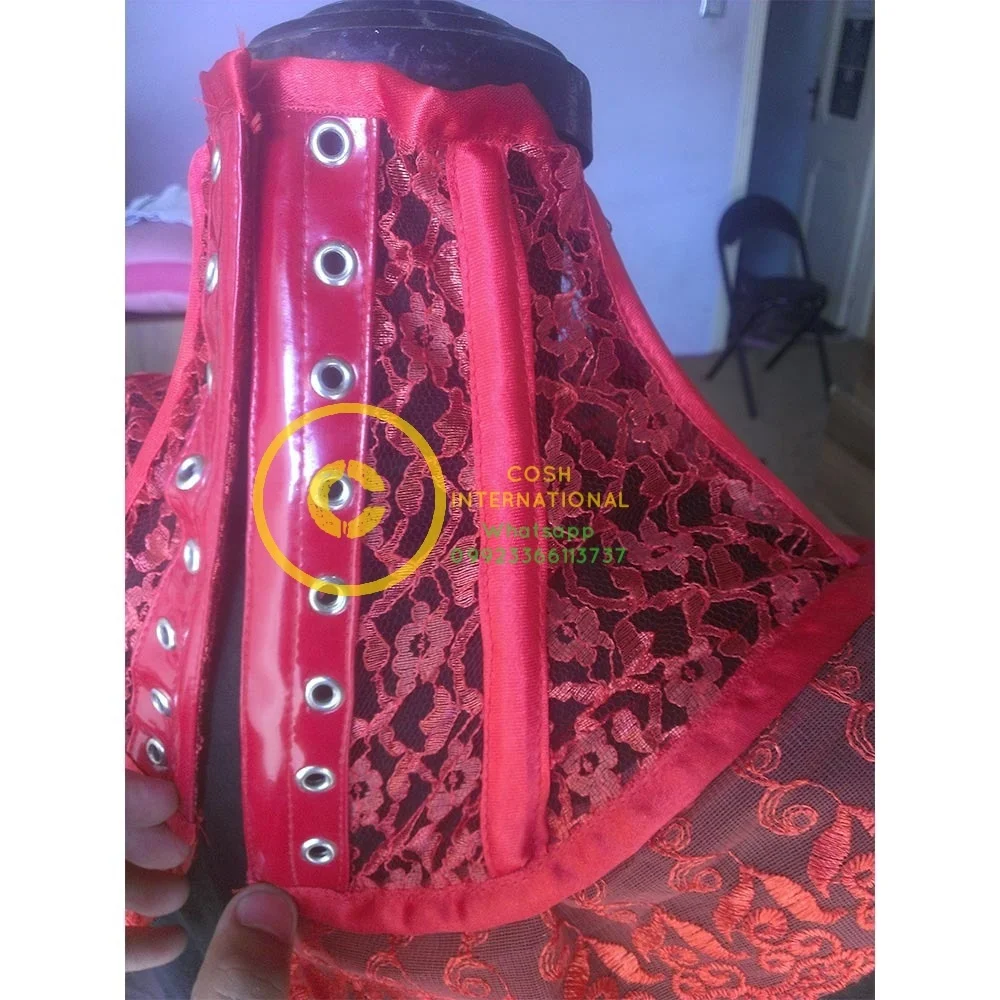 COSH CORSET Original Steel Boned Red Mesh Neck Corset Customized Best Selling Vendors and Exporter From Pakistan