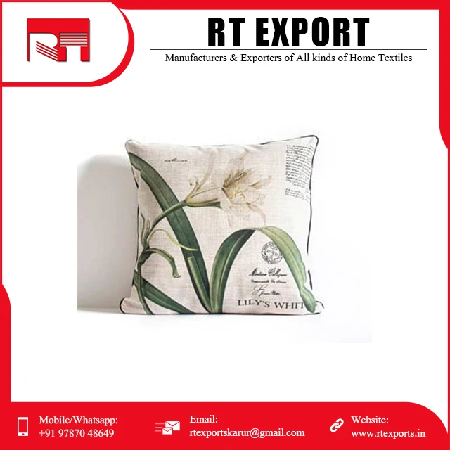 Exporter Quality 100% Pure Cotton Material Custom Digital Printed Cushion Covers with Personalized Logo