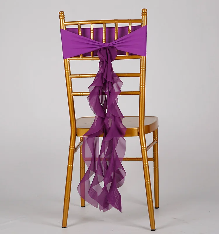 DIY Organza Chair Sashes Band Wedding Banquet Party Decoration Chair Bows Ties Bands Organza Chairs Sash Bows