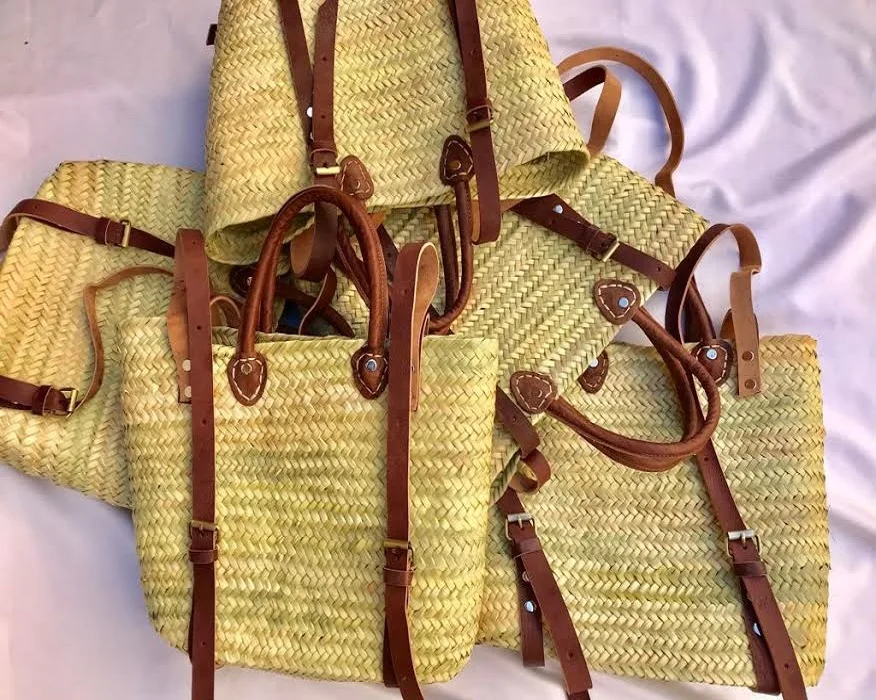 Beautiful Eco-Friendly Natural Straw Basket Backpack With Strapes