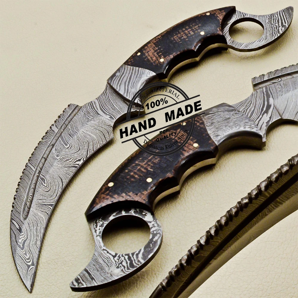 
 Ручной работы по индивидуальному заказу с Дамасская сталь охотничий нож керамбитовый нож Скиннер NE 641  