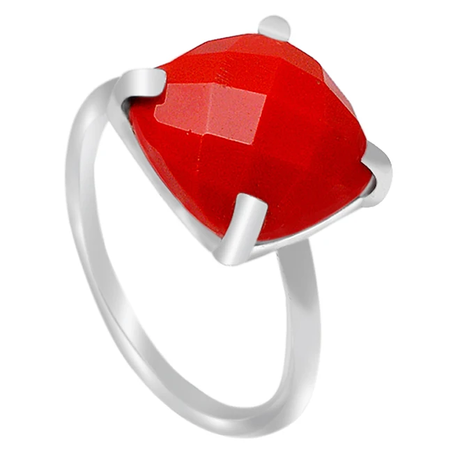 Silver 925 Rings Jewelry CARNELIAN Gemstone Ring  Stone from India Box Classic Dome Picture 18k Gold Plating 50pcs