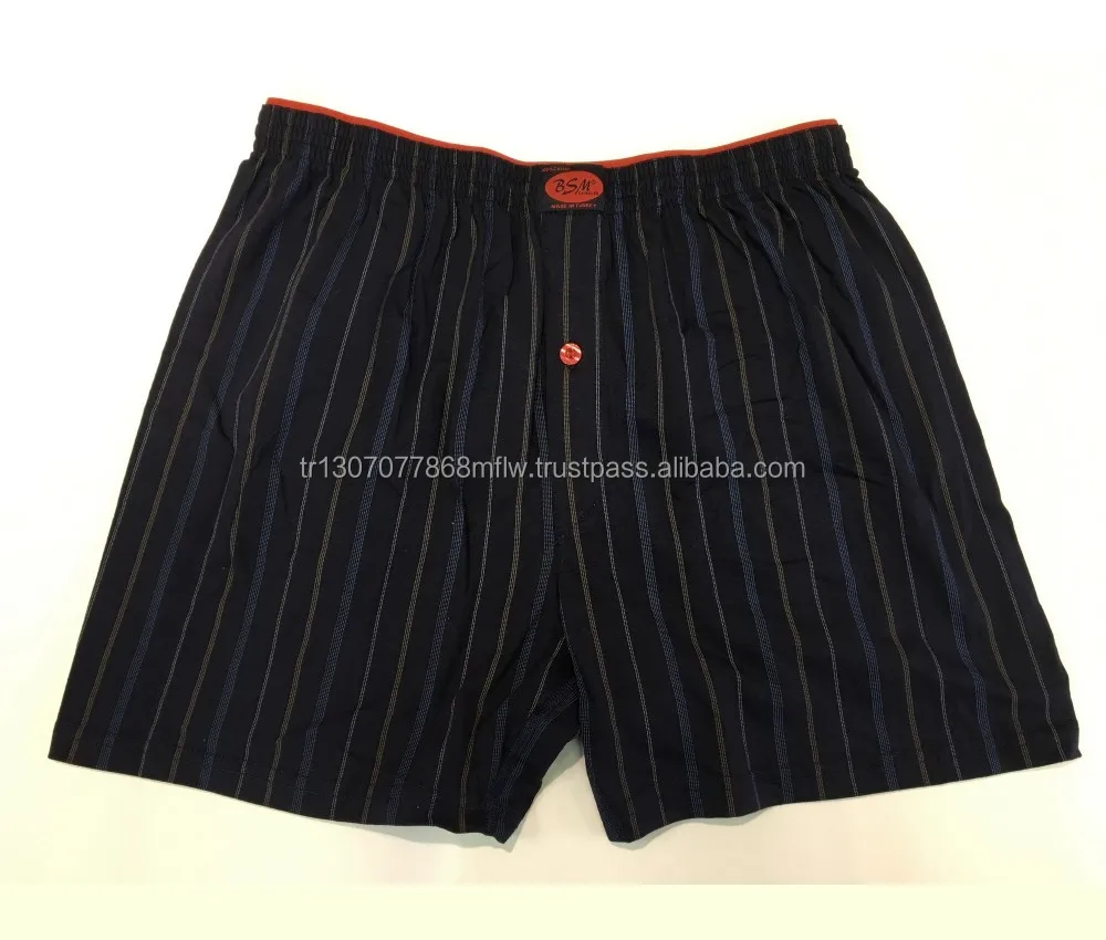 OEM оптовая продажа Мужское нижнее белье полосатые изогнутые хлопковые боксеры