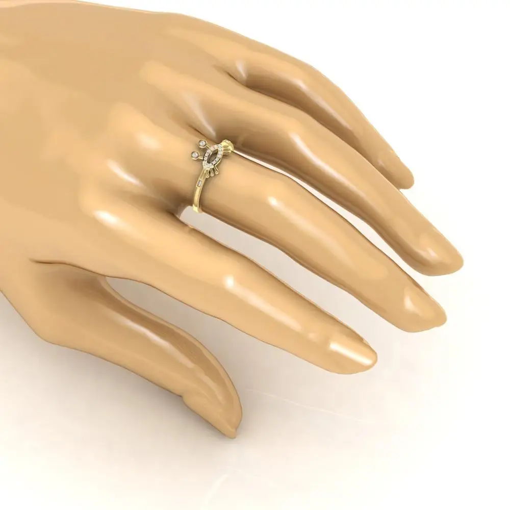 Symbolic Natural Diamond Ring 18kt Yellow White Rose Gold 1.63 Grams Jewelry