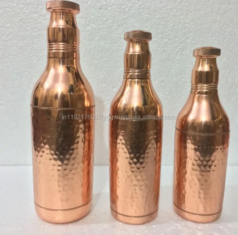 Pure Copper Water Bottle Hammered Copper Water Bottle  Copper Drinking Bottle
