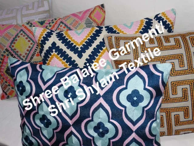 Handmade Embroidered Suzani Throw Cushion  Uzbekistan Style Embroidery Ethnic Indian Embroidery Kantha Work  mirrored pillow