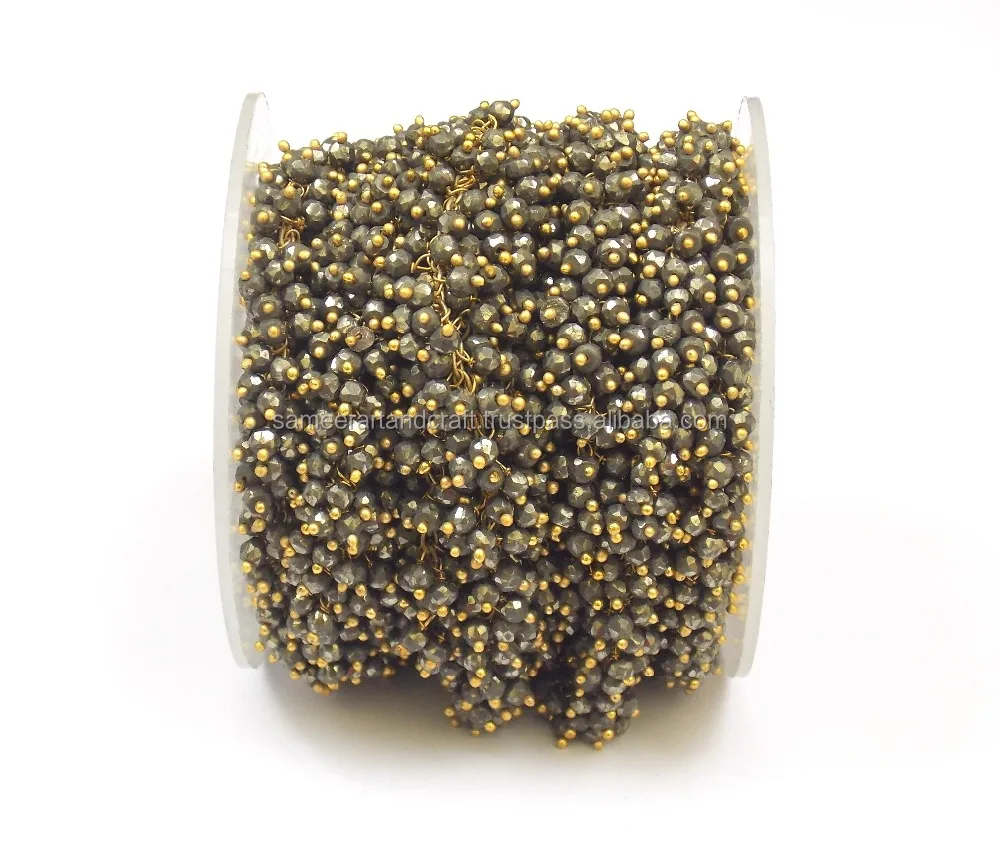 Pyrite Wire Wrapped Cluster Beaded Layered Waist  Natural Multi Gemstone Jewelry Rosary Coin Charm  Chain