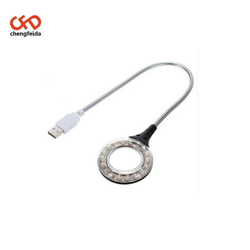 
Flexible Portable White USB 18 LED Book Reading Bright Light Lamp Magnifier Table Desk Lamp For Laptop 
