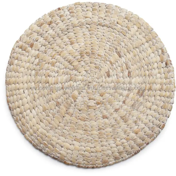 White wash water hyacinth charger placemat made in Vietnam