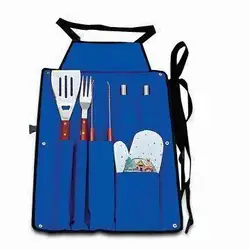 Outdoor cooking BBQ Apron with tools pouch