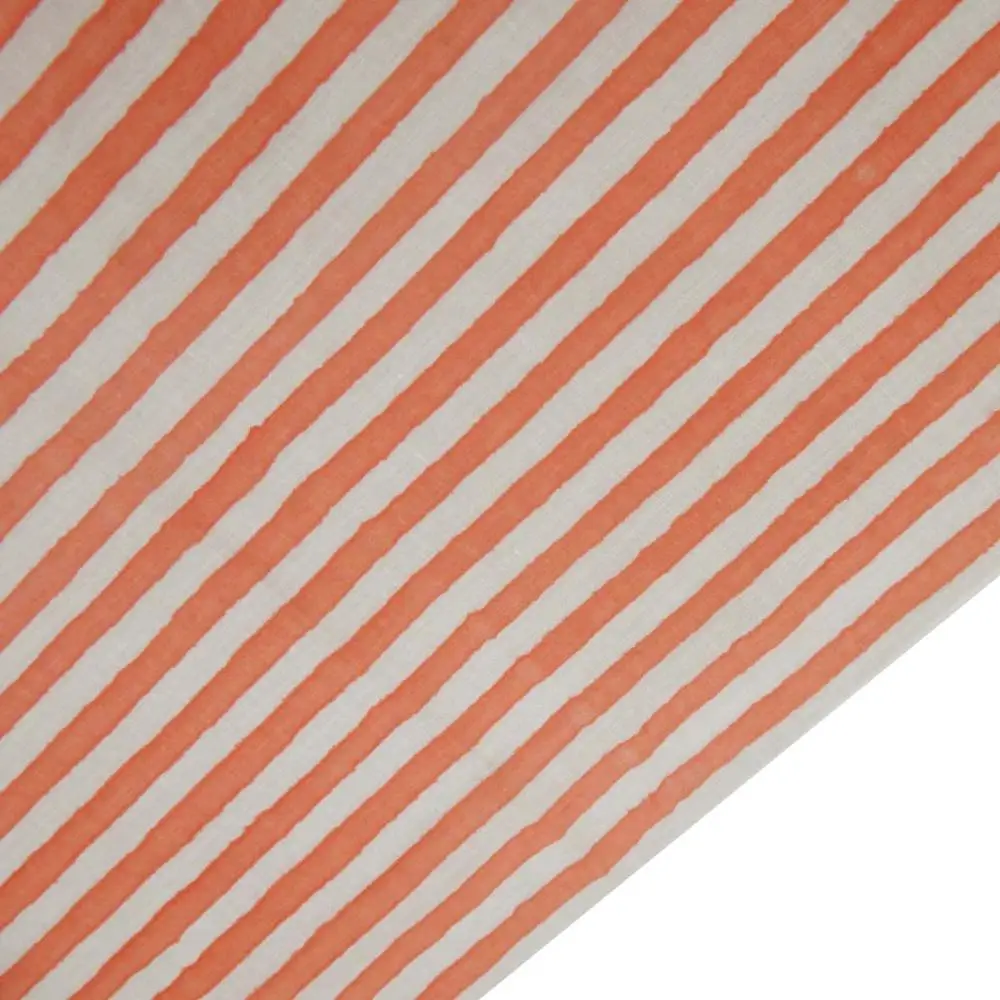 Striped Hand Block Print Fabric 100% Cotton Hand Stamped Summer Dress Cotton Fabrics