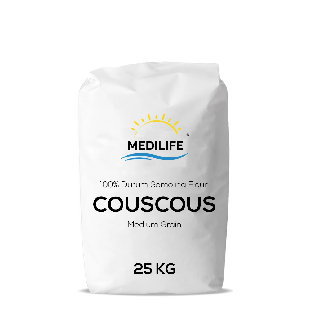 Couscous Medium Grain With Whole Wheat. Bag 25 Kg.