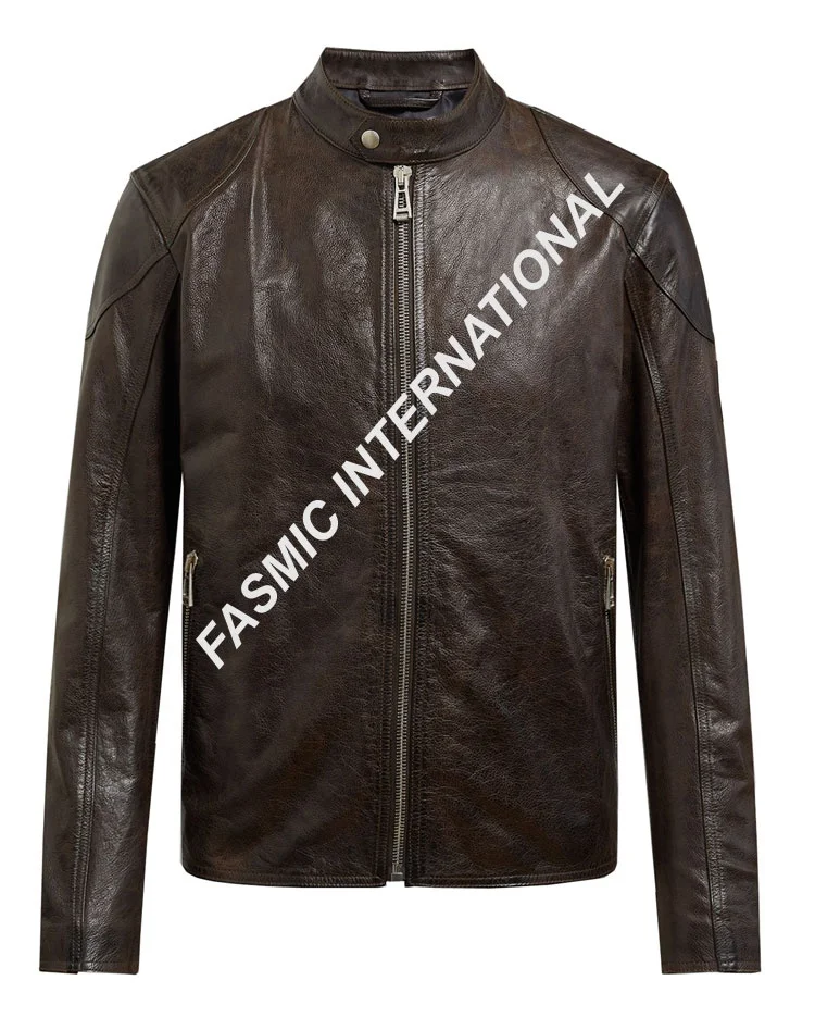 Top New Hot Design Suede Leather Men Biker Jacket