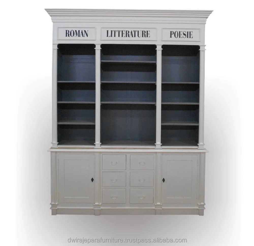 Bookcase french furniture country made from mahogany wood made by Dwira Jepara Furniture indonesia