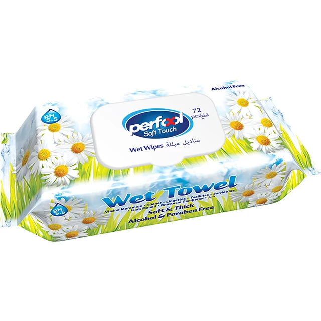 Perfool animals, chamomile,aloe vera wet wipes 72 pcs