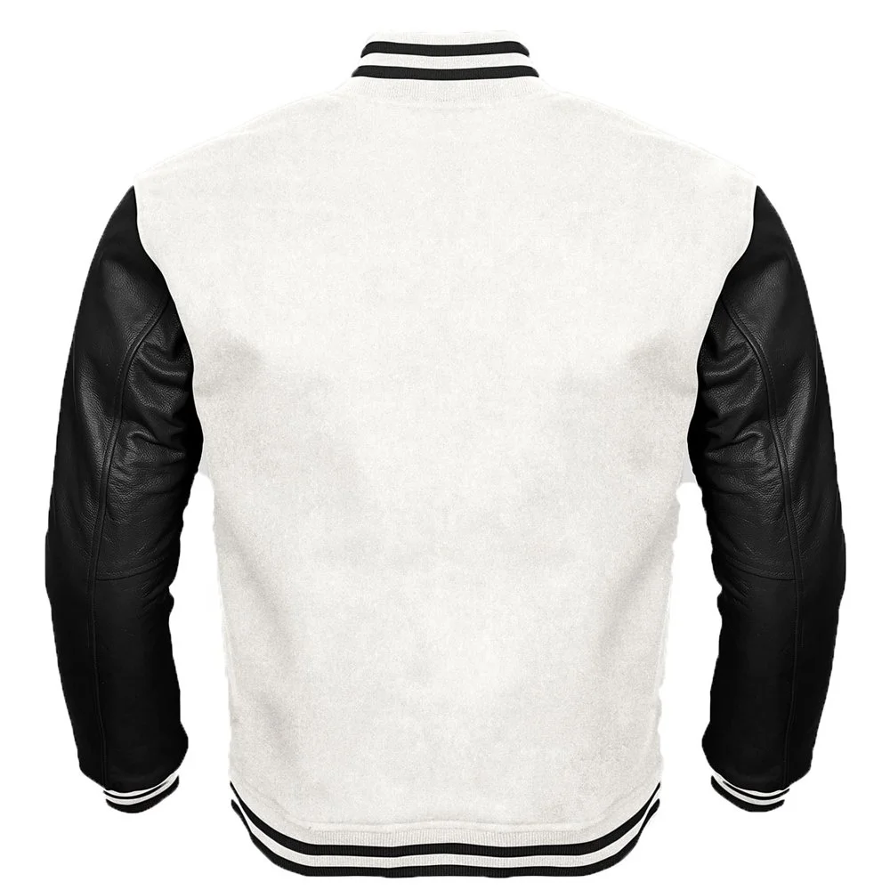 2024 Bomber Embroidered High Quality Jacket Custom Logo Baseball Letterman Jackets Men Vintage Blank Leather Sleeve Varsity