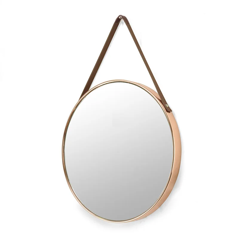 Luxury Entrance Large Wall Mounted Mirror with Leather