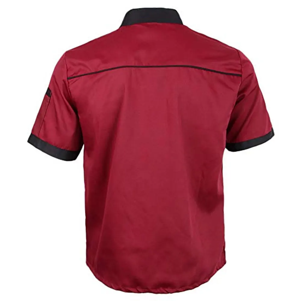 
Chefs Jacket Clothing Apron Press Stud Buttons Half Sleeve Unisex 