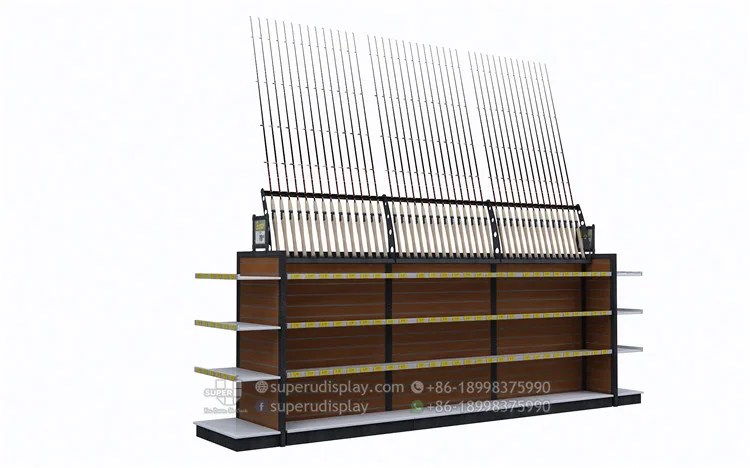 Shop Fish Custom Design Fishing Rod Display Rack Stand Fishing Pole Reel Stand Display