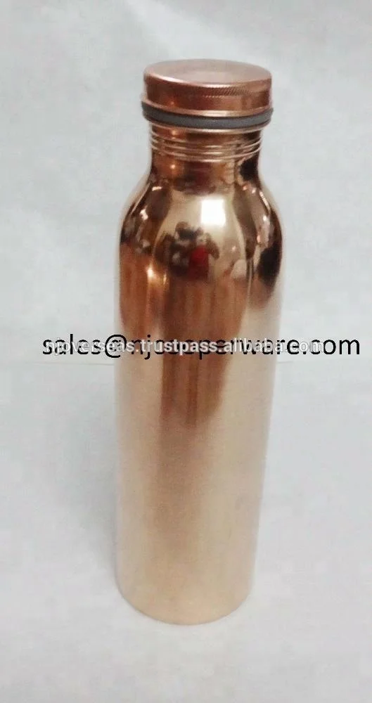 Pure Copper YOGA Water Bottle for Ayurvedic Health Benefits Leak Proof