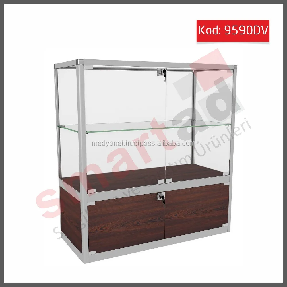Retail & Counter Display Showcase , Glass Counter Display Cabinet