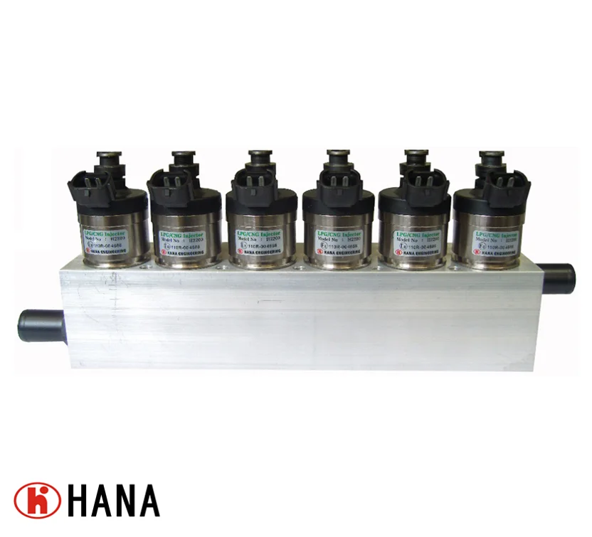 
High Quality HANA GAS Fuel CNG/LPG rail type injector for Heavy Duty Truck H2200 (AMP 282104-1 Connector) 