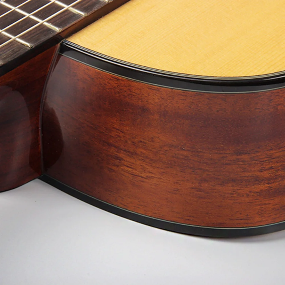 China guitar factory beautiful best quality nylon string solid spruce top mahogany back glossy 39 inch classical guitar 4/4 size