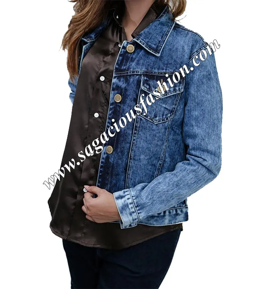 Верх из джинсовой ткани высокого качества, модные джинсовые шорты для женщин Slim Fit с длинным рукавом 100% хлопковые джинсы блузки для женщин из бангладеш