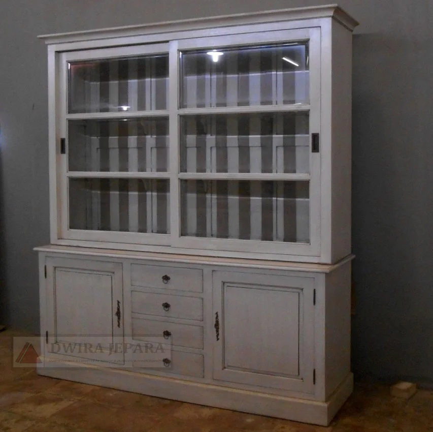 Indonesia French Furniture Bookcase - Sliding Doors French Furniture Bookcase of Home Furniture