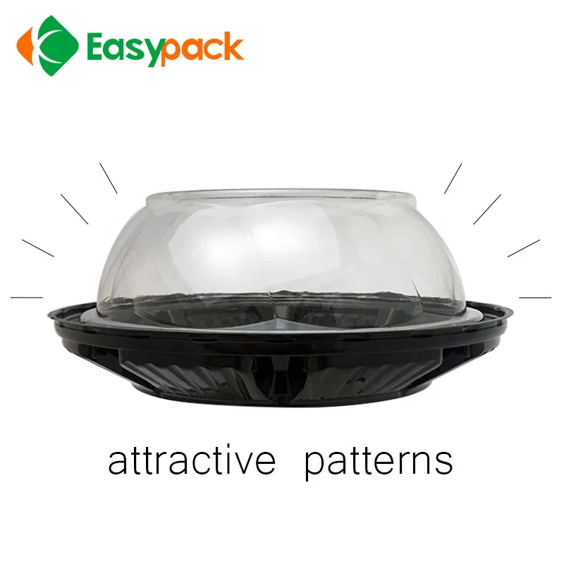 ECO friendly PET disposable round plastic cake dome containers with clear lid