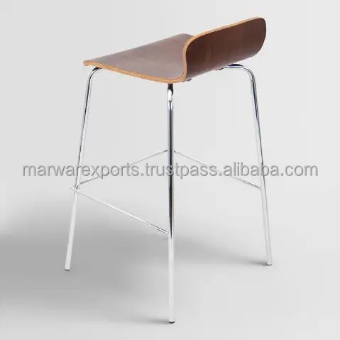 Walnut Bentwood Barstool Set 2