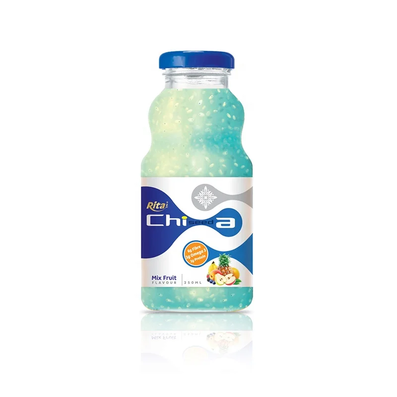 
Best Quality Best Price Natural Good Taste Pure Juice 250 ml Glass Bottle Mango Flavor Chia Seed Juice Drink 