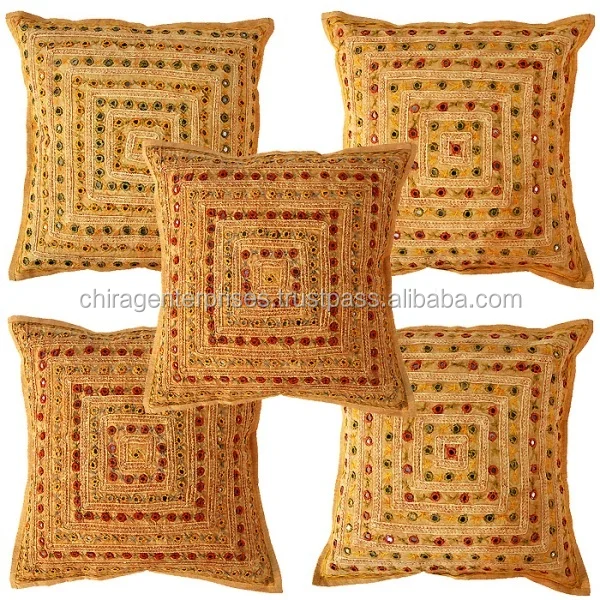 Handmade Elegant Style Trendy and Original Indian Beaded Sequins Cushion Pillow Cover Best Wholesale Price In India