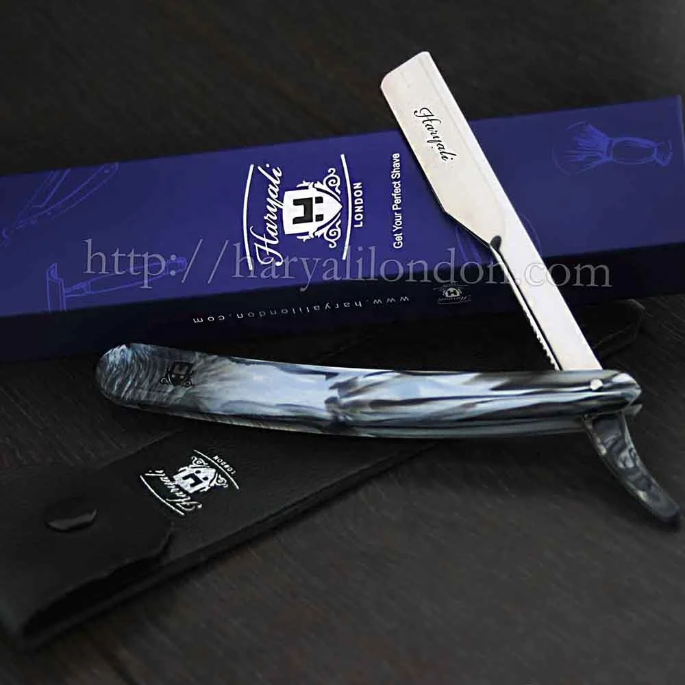 Мраморная парикмахерская бритва с полулезвием