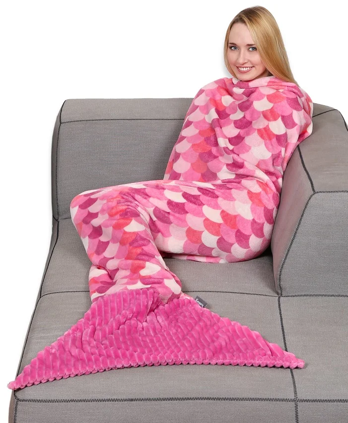 KANGURU SIRENA MERMAID FLEECE BLANKET PINK