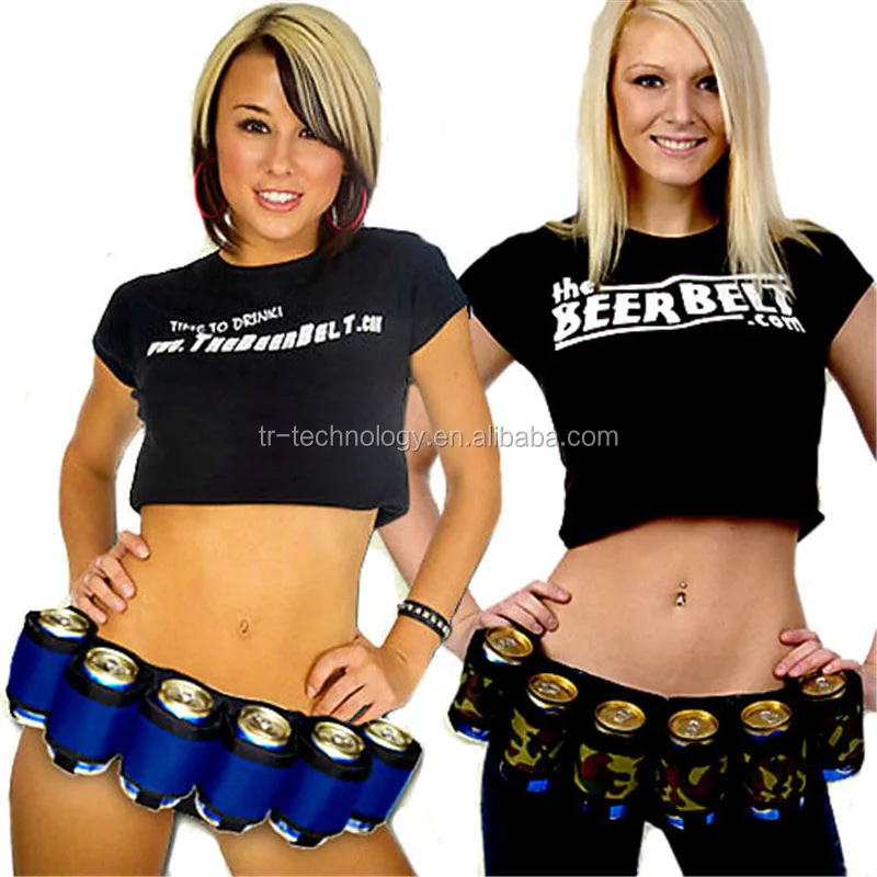 TR-Insulated Can Holster Belt, Beer can&bottle Holder Waist Belt,Can holder for outdoor tents