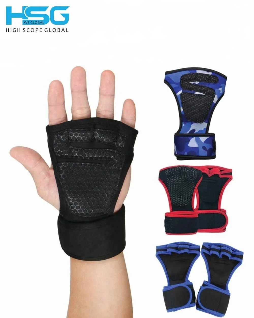 New Weight Lifting Grip Pads Gym Gloves Neoprene Wrist Palm Support Protector WOD Workout Fitness