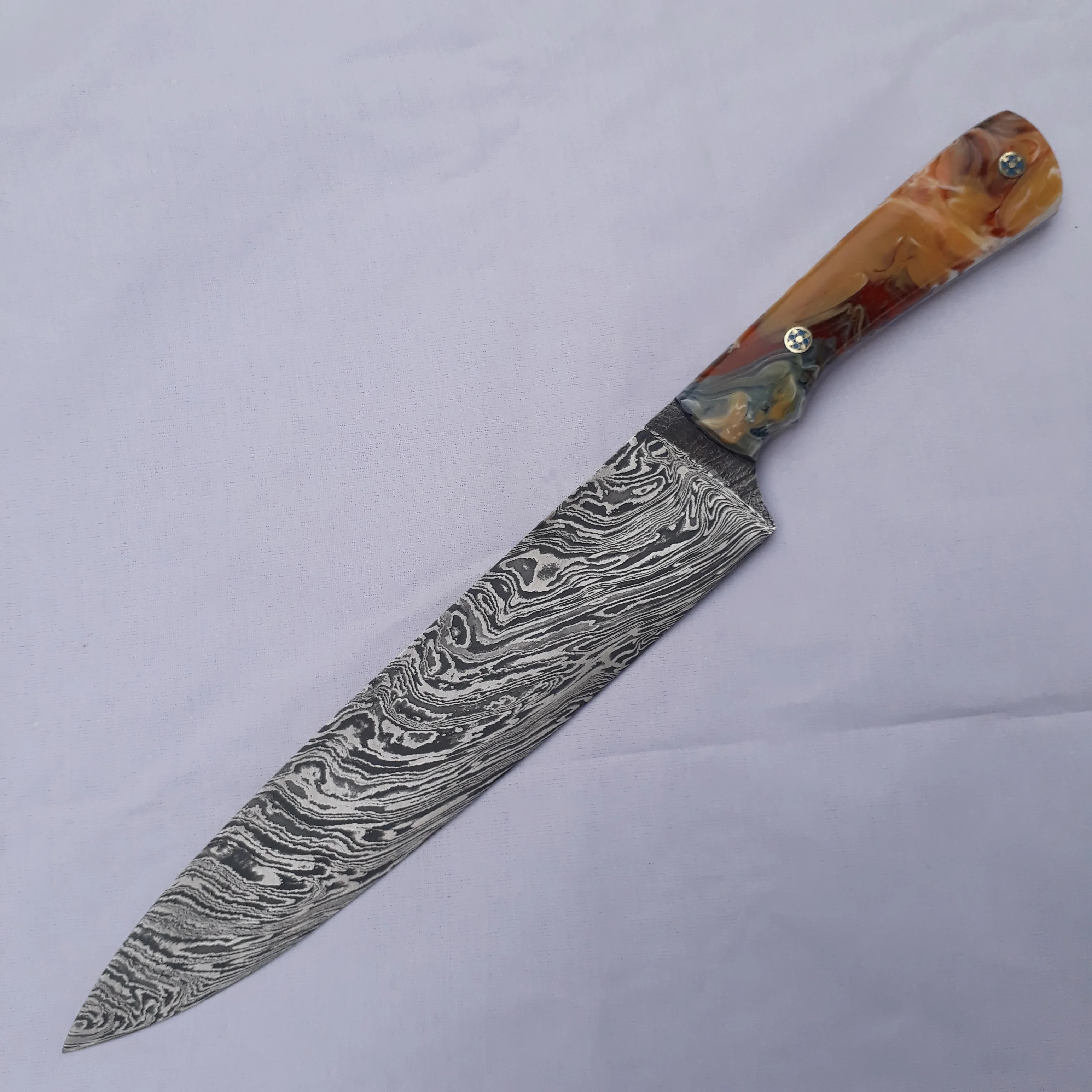 Handmade Damascus Chef Knife Super Sharp 5-Inch Steel Kitchen Knife Carbon Steel Blade Disposable and Versatile Use